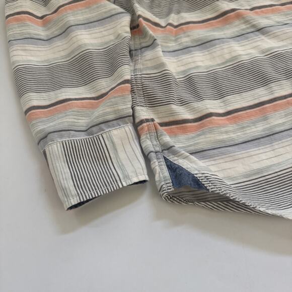 Tommy Bahama Collared Shirt Mens XL Pastel Striped Long Sleeve Preppy Flip Cuff - Picture 5 of 11
